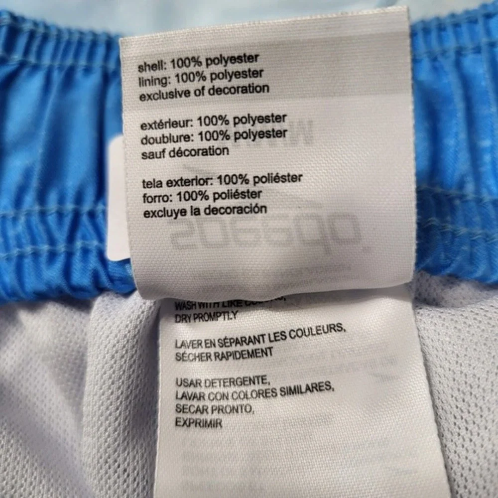 Speedo Men‎ Swimwear Medium Blue Ombre Trunks Logo Drawstring Pocket 7 in Inseam
